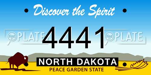 4441 North Dakota License Plate