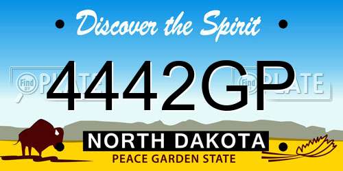 4442GP North Dakota License Plate