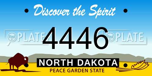 4446 North Dakota License Plate