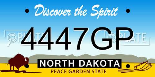 4447GP North Dakota License Plate