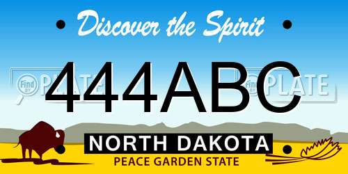 444ABC North Dakota License Plate
