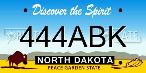 444ABK North Dakota License Plate