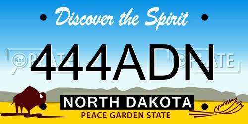 444ADN North Dakota License Plate