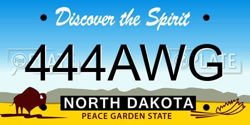 444AWG North Dakota License Plate