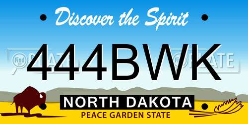 444BWK North Dakota License Plate