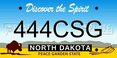 444CSG North Dakota License Plate