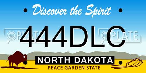 444DLC North Dakota License Plate