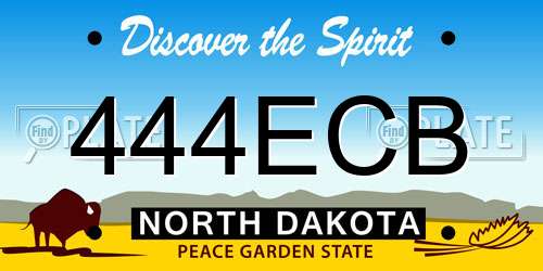 444ECB North Dakota License Plate