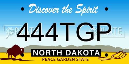 444TGP North Dakota License Plate