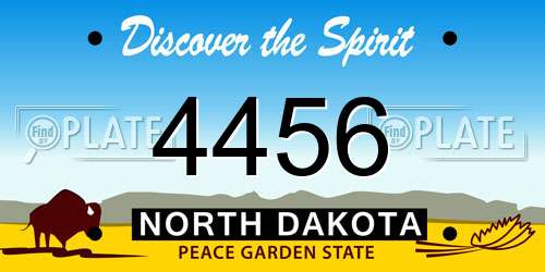 4456 North Dakota License Plate