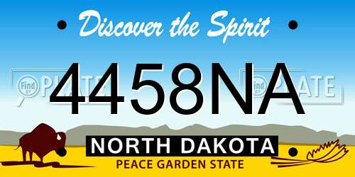 4458NA North Dakota License Plate