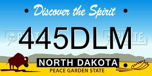 445DLM North Dakota License Plate