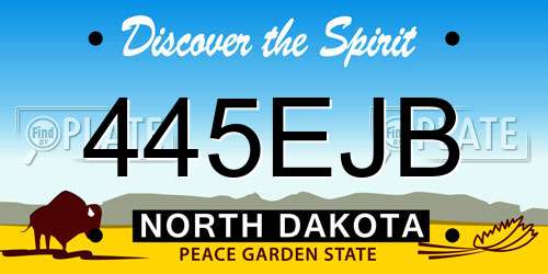 445EJB North Dakota License Plate
