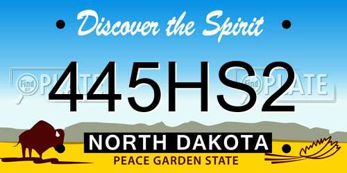 445HS2 North Dakota License Plate