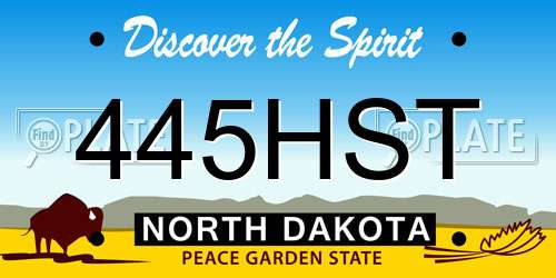445HST North Dakota License Plate