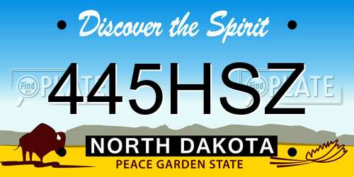 445HSZ North Dakota License Plate