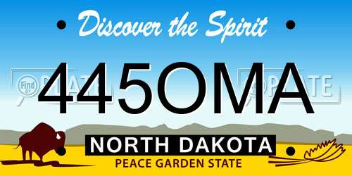445OMA North Dakota License Plate
