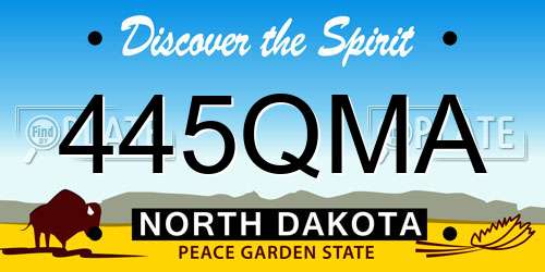 445QMA North Dakota License Plate
