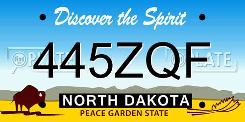 445ZQF North Dakota License Plate