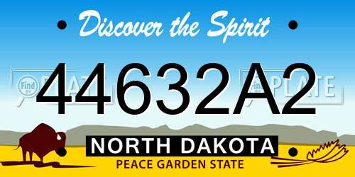44632A2 North Dakota License Plate