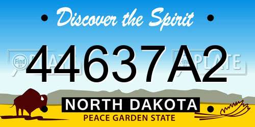 44637A2 North Dakota License Plate