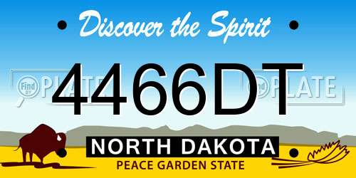 4466DT North Dakota License Plate