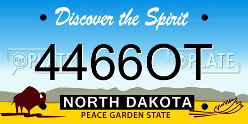 4466OT North Dakota License Plate