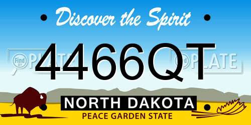 4466QT North Dakota License Plate