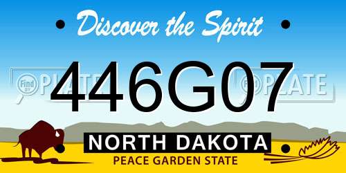 446G07 North Dakota License Plate