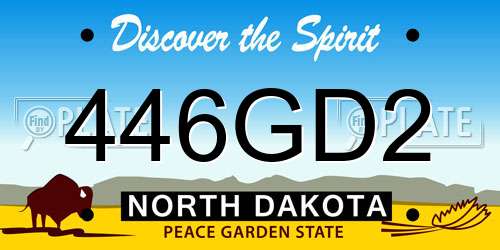 446GD2 North Dakota License Plate