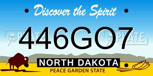 446GO7 North Dakota License Plate