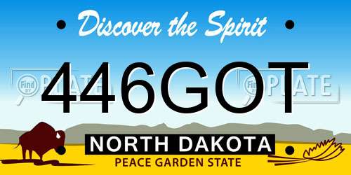 446GOT North Dakota License Plate