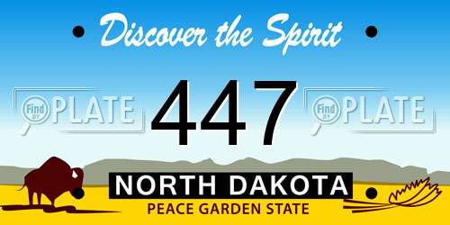447 North Dakota License Plate