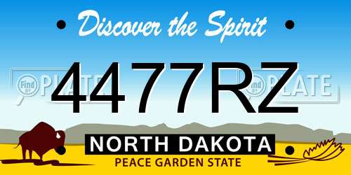 4477RZ North Dakota License Plate