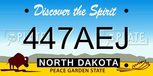 447AEJ North Dakota License Plate