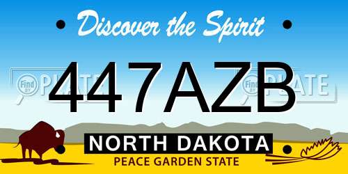 447AZB North Dakota License Plate