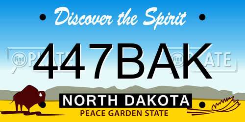 447BAK North Dakota License Plate