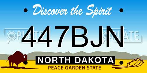 447BJN North Dakota License Plate