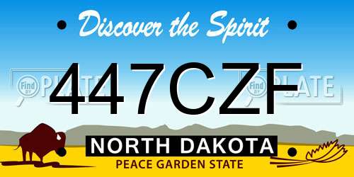 447CZF North Dakota License Plate