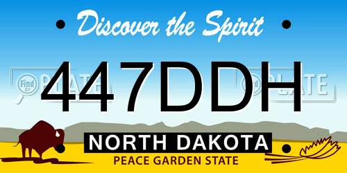 447DDH North Dakota License Plate