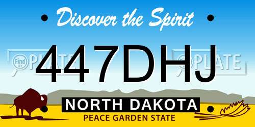 447DHJ North Dakota License Plate