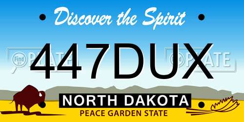 447DUX North Dakota License Plate