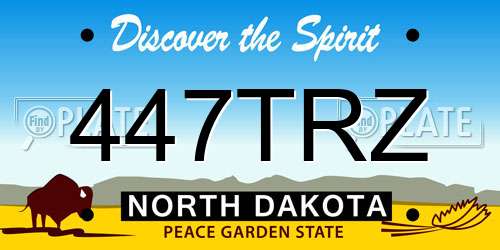 447TRZ North Dakota License Plate