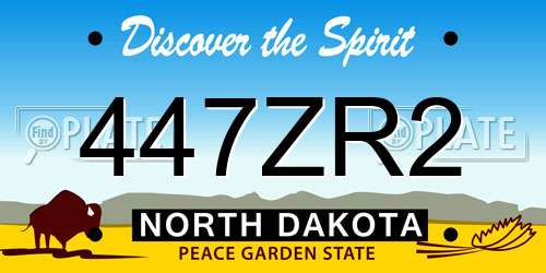 447ZR2 North Dakota License Plate