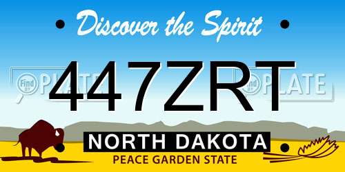 447ZRT North Dakota License Plate