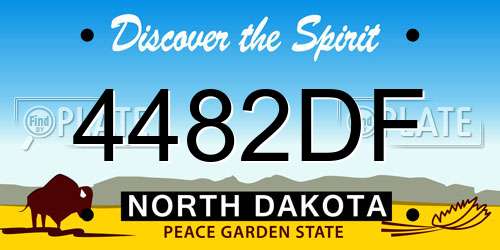 4482DF North Dakota License Plate