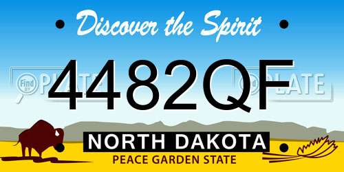 4482QF North Dakota License Plate