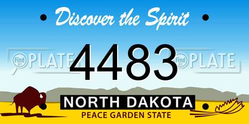 4483 North Dakota License Plate