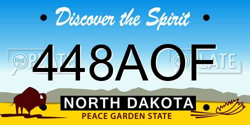 448AOF North Dakota License Plate