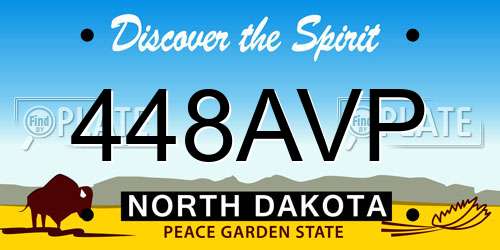 448AVP North Dakota License Plate